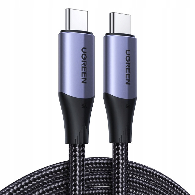 Kabel przewód Usb-c 3.1 Gen 2 Pd Qc 100W 5A 1m czarny