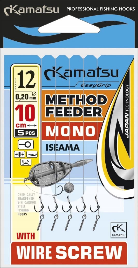 Przypon Method Feeder Mono Iseama 10BLNO/10cm/0,22mm Wire Screw K-006 OP.5S