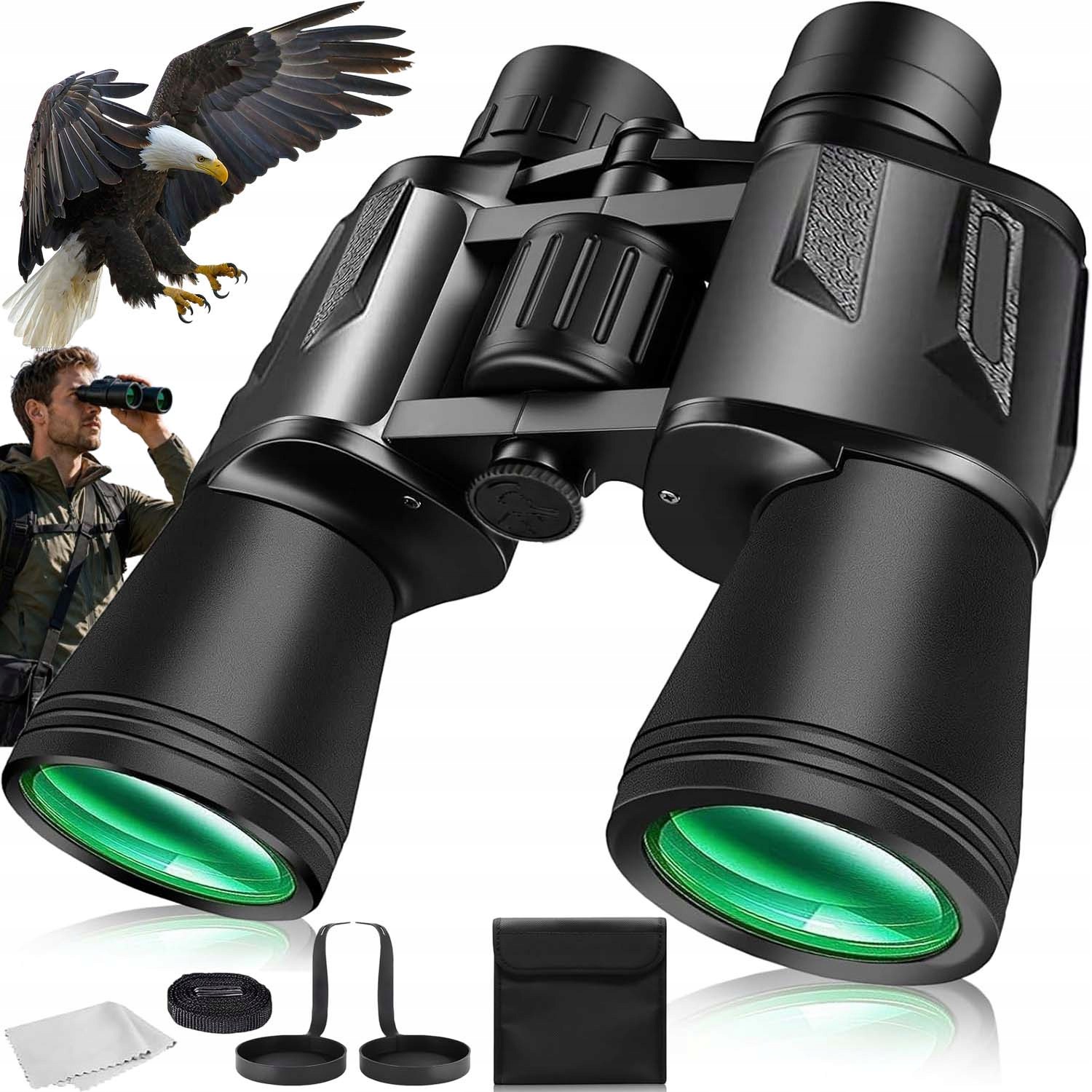 Turistický Dalekohled Lovecká Optika Černá BAK4 Zoom 20X Voděodolnost