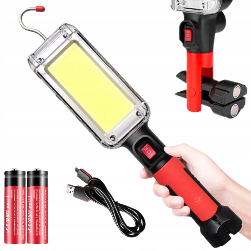 LAMPA LATARKA WARSZTATOWA LED COB AKUMULATOR 4W1