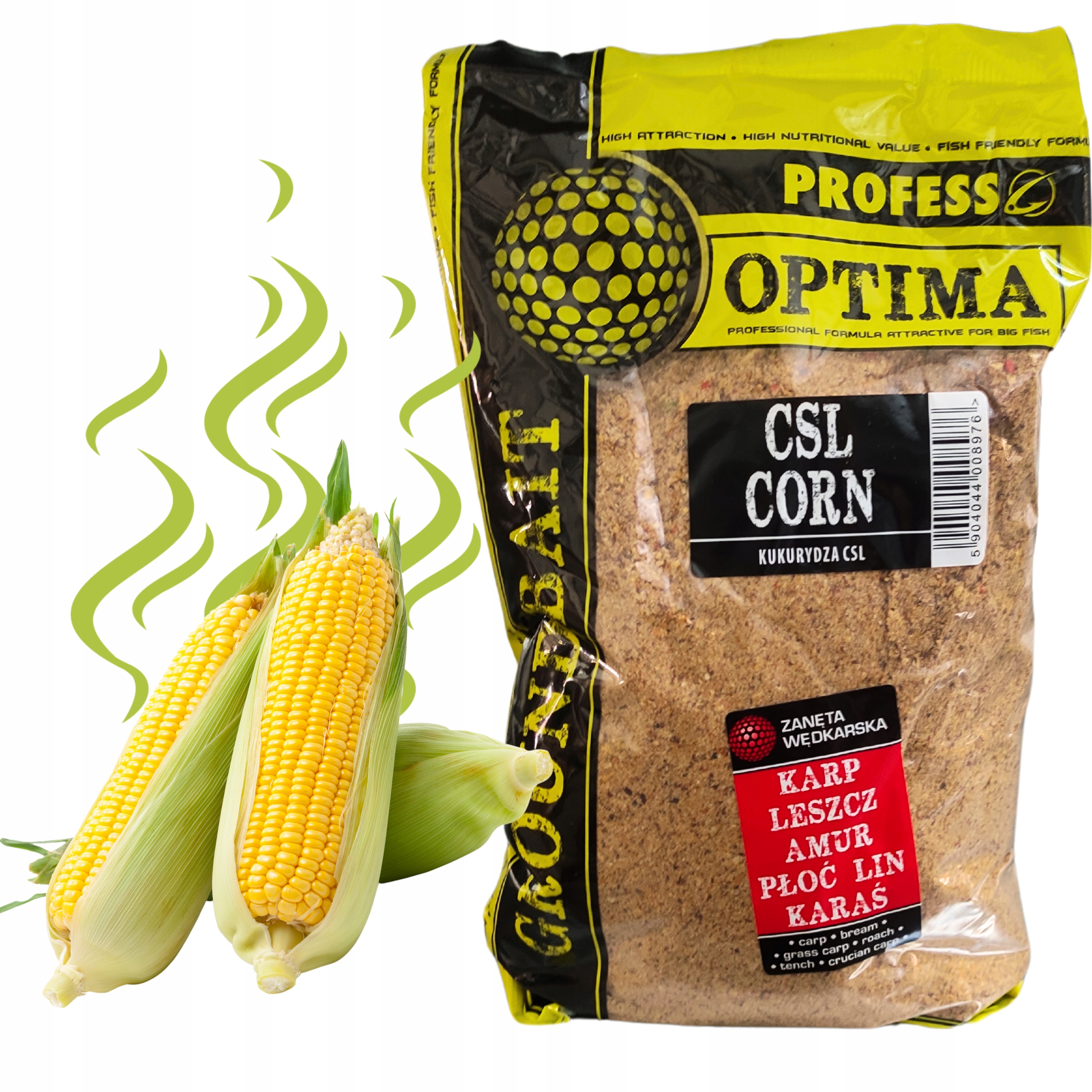 Zanęta Wędkarska Dla Ryb PROFESS Optima 1kg FERMENTOWANA KUKURYDZA CSL