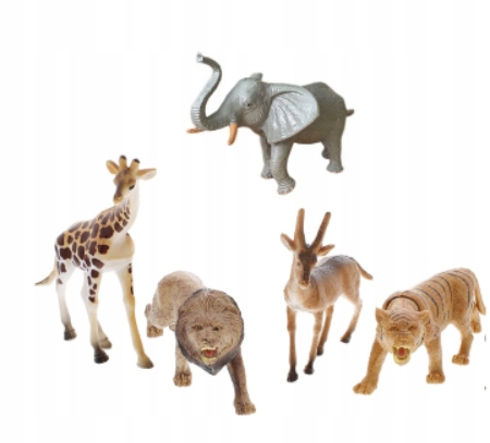 

Zestaw zwierząt 5 sztuk Safari figurki Zoo Lew