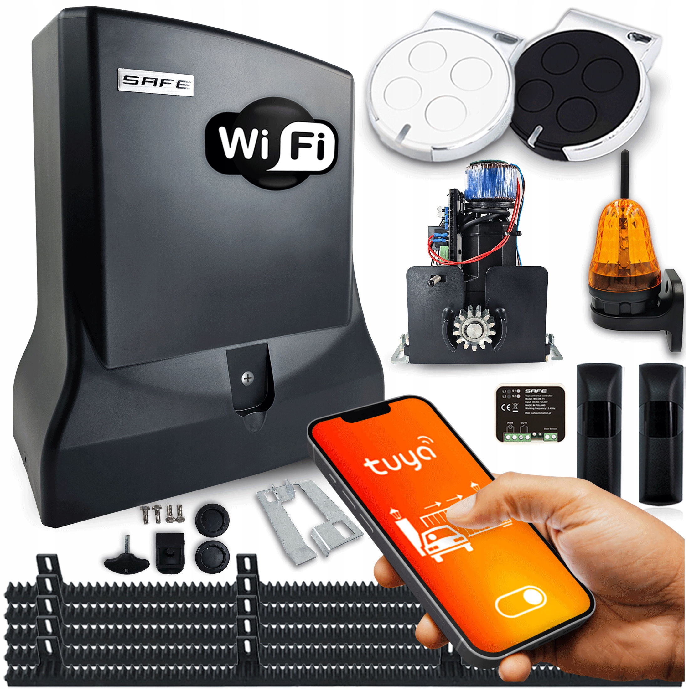 Pohon Posuvnej Brány Safe automat do 700 kg Wifi Tuya 5x lišty 2x diaľkové ovládanie