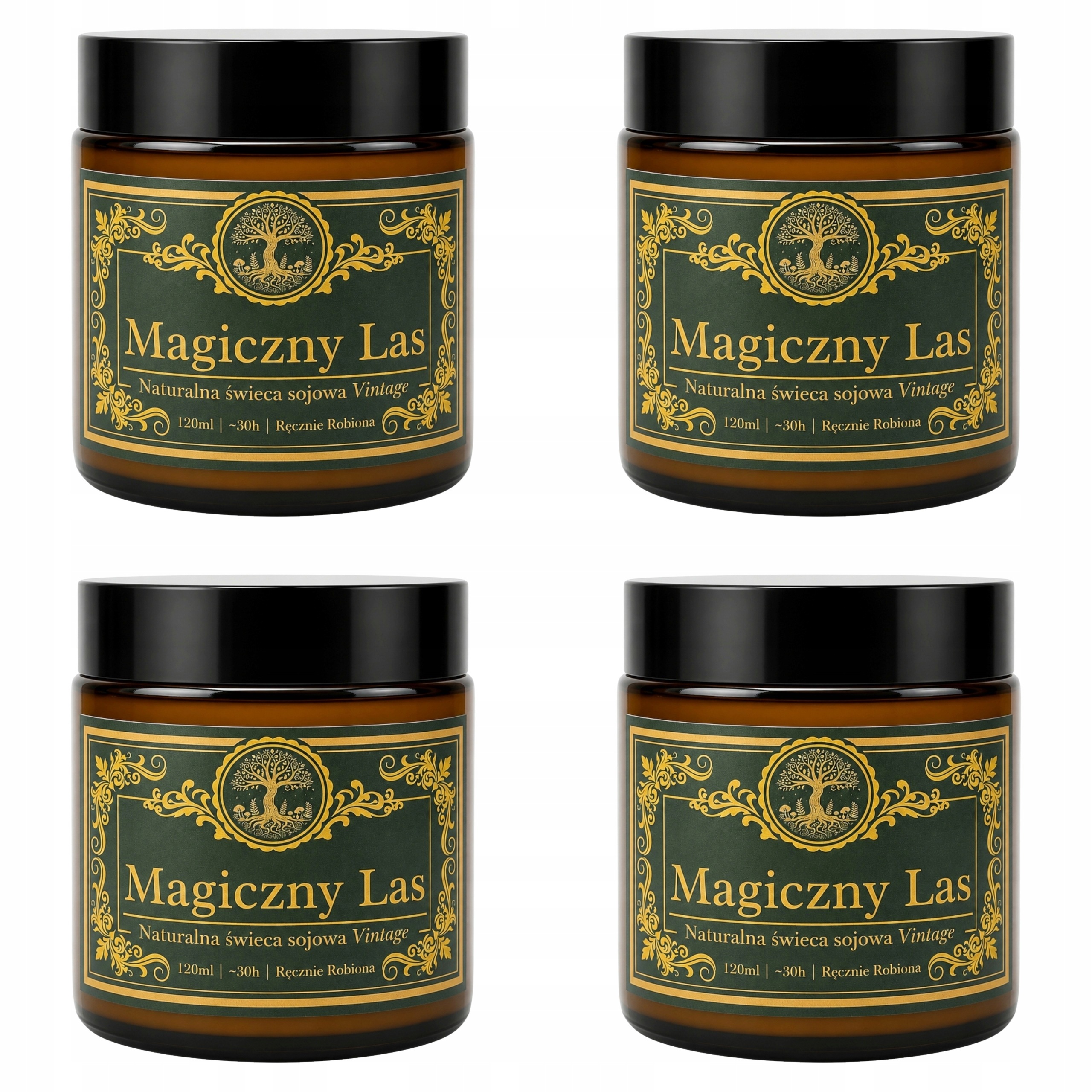 Sójová svíčka 120 ml Kouzelný les s vůní Vintage, až 30 hodin, 4 ks