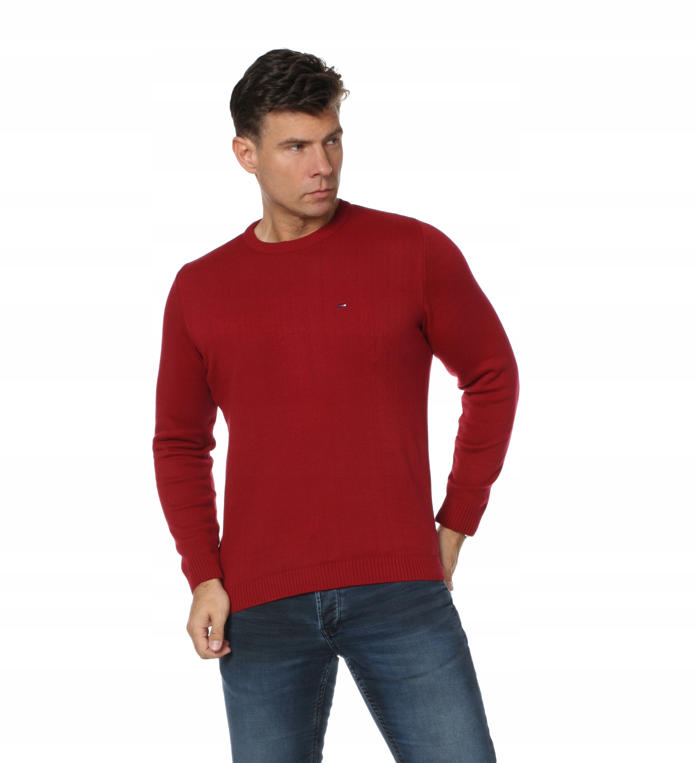 

Męski Sweter Gładki Bordo r. XL