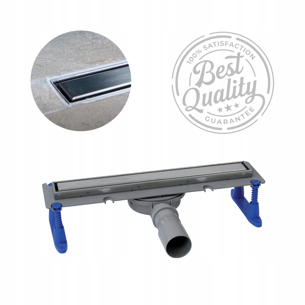 Lineárny odtok z nehrdzavejúcej ocele, obojstranný, pod vstavanú dlažbu, 90 cm