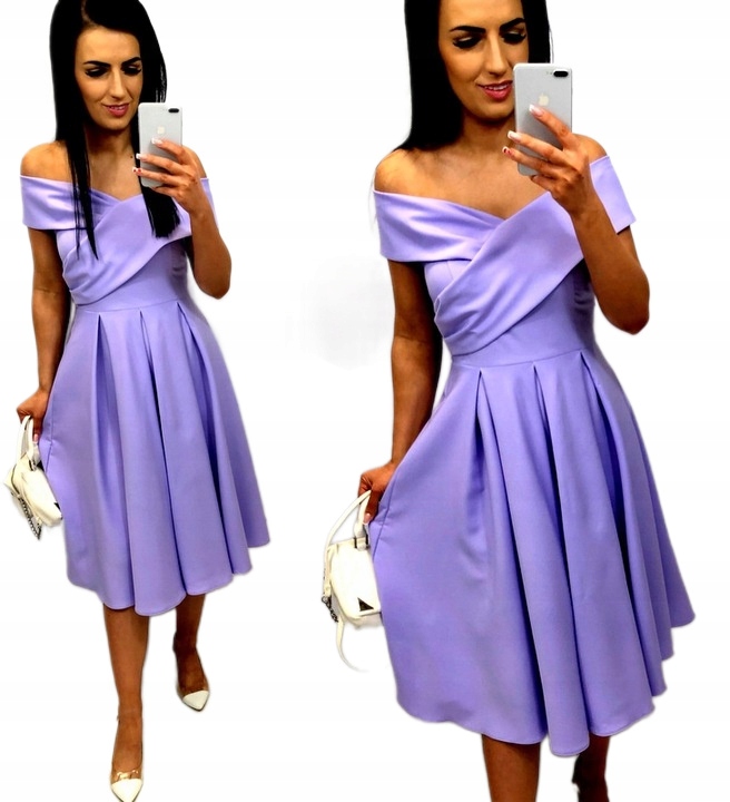 Sukně na Svatební Hostina Marilyn Monroe Midi Rozevřená Elegantní Lila S