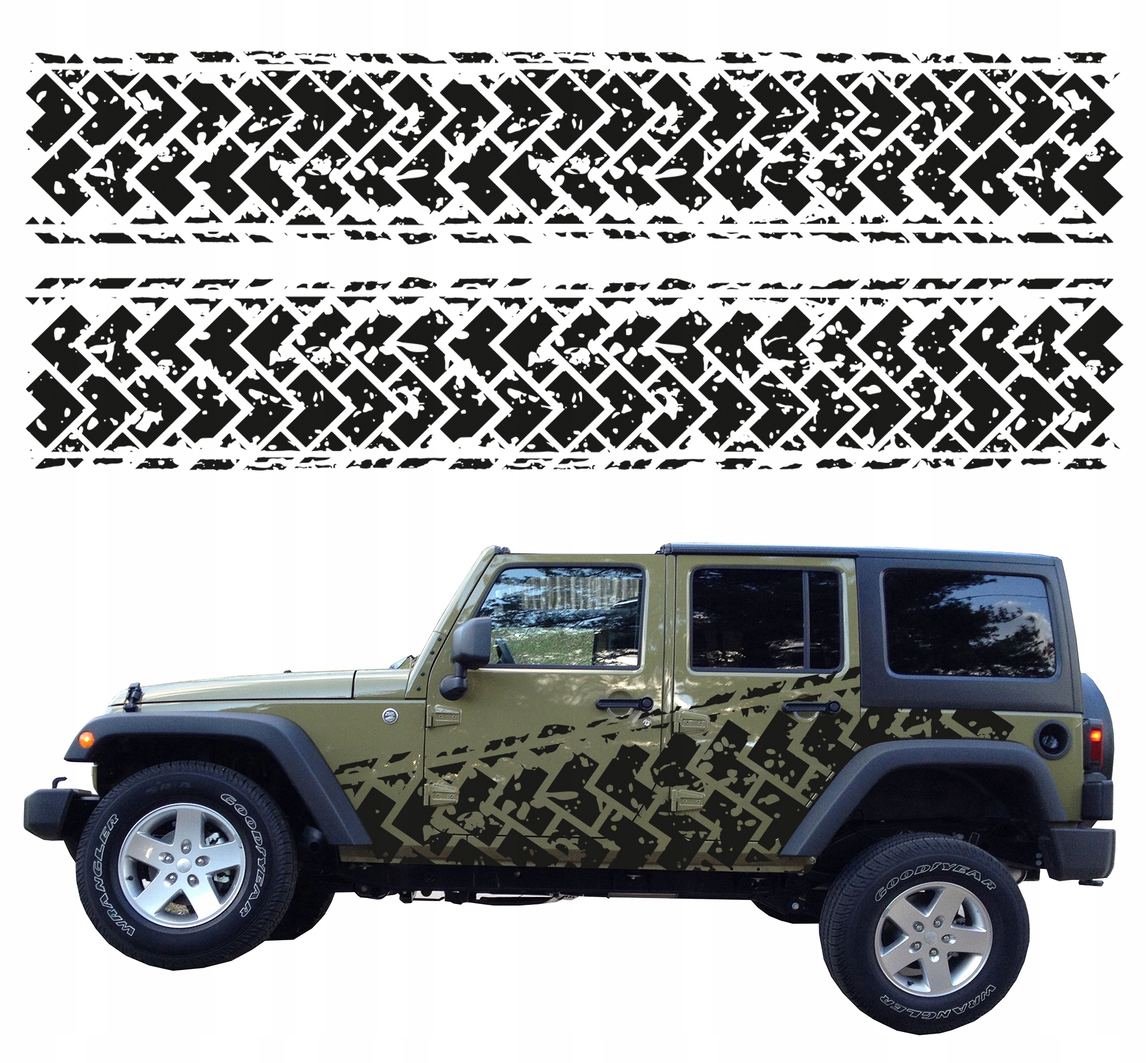 NAKLEJKA NA SAMOCHOD BIEZNIK OFFROAD 44x250 2szt