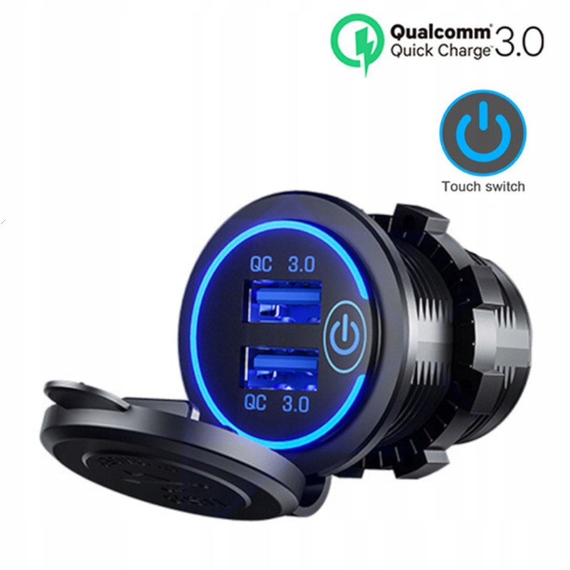 

Ładowarka motocyklowa 2x Usb Gniazdo zapalniczki