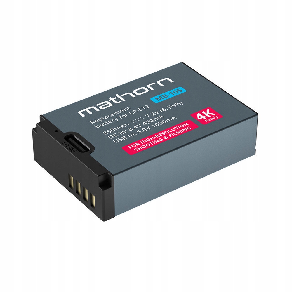 Akumulator Mathorn MB-105 850mAh Usb-c zamiennik Canon LP-E12