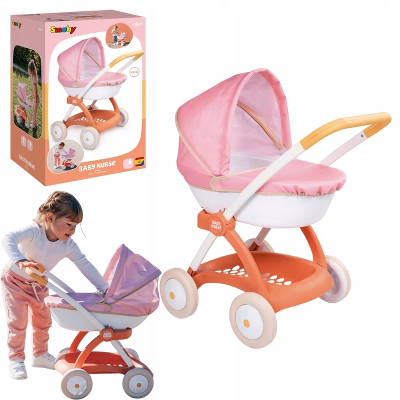 Smoby Baby Nurse Zabawkowy Wózek Dla Lalek Do 42 CM Głęboki 18M+