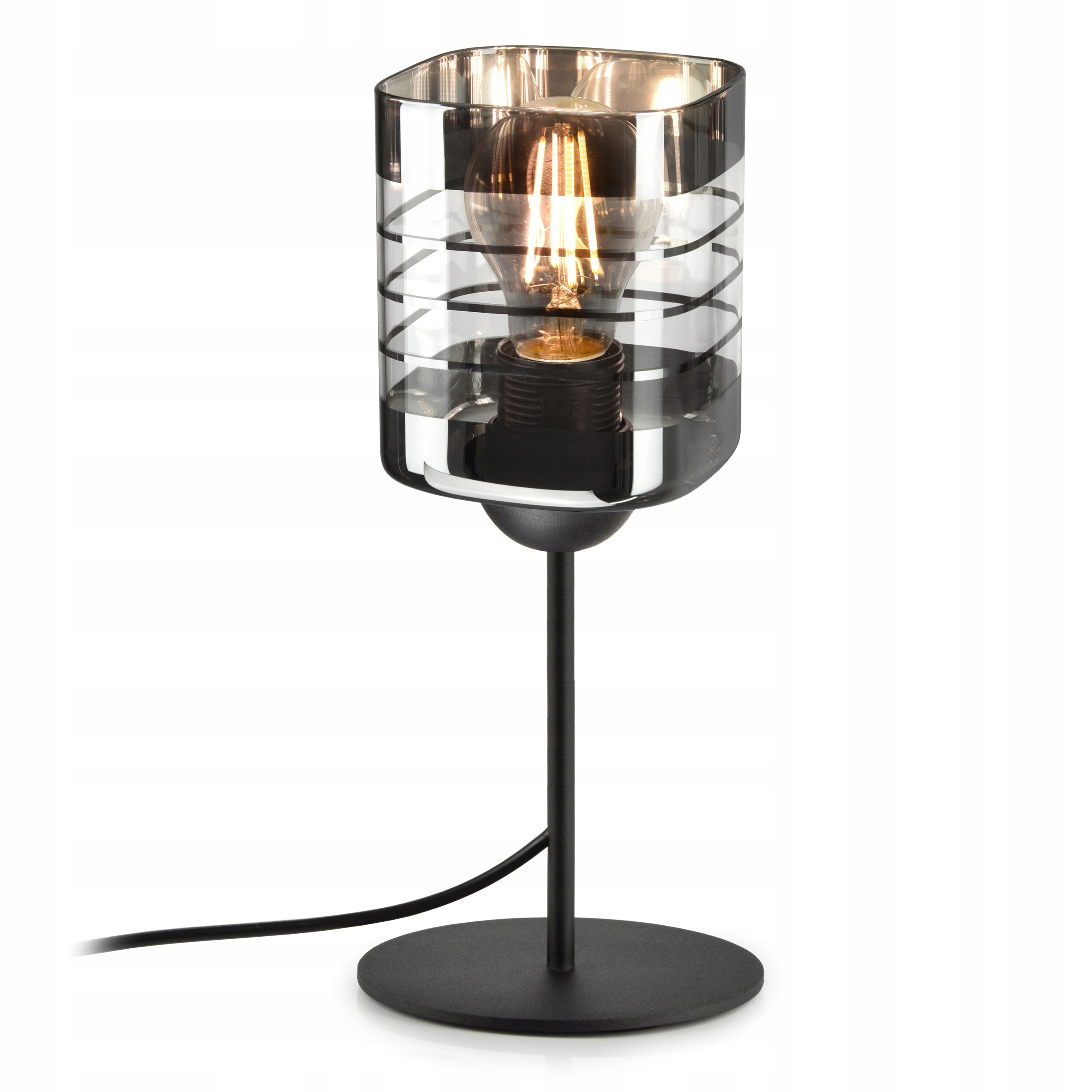 

Lampka Nocna Stołowa Dekoracyjna Szklany Klosz