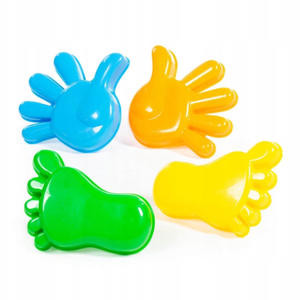 ZABAWKI DO PIASKOWNICY Foremki Stopy Dłonie 4 el