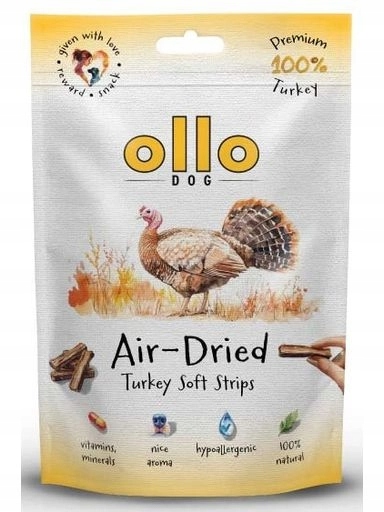 5x Ollo Sušené krůtí proužky 80g