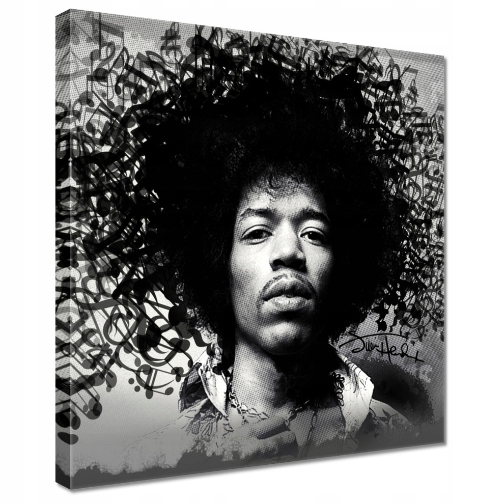 

Obrazy 40x40 Jimmy Hendrix z nutami
