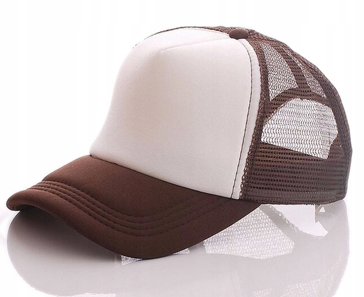 KLASYCZNA CZAPKA Z DASZKIEM SIATKA TRUCKER BRĄZOWA