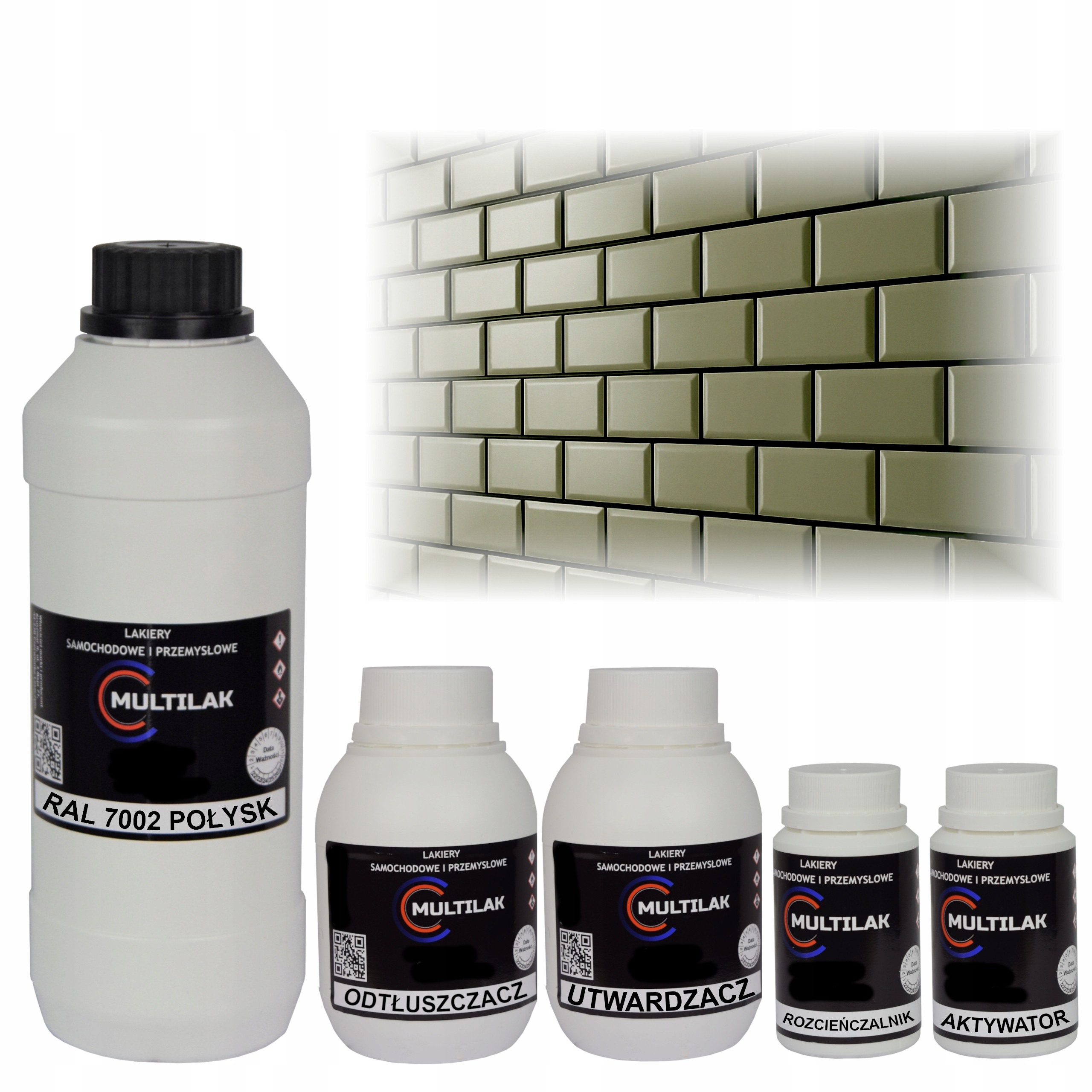 Lak farba Ral 7002 na glazúru dlaždíc a dlaždíc na valček, štetec 1L Lesk