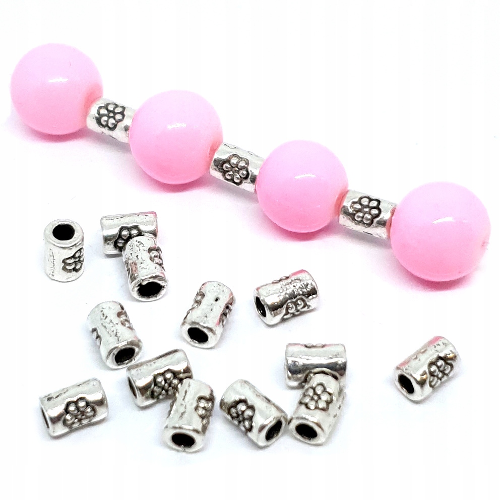 Drobne Przekładki Do Koralików Rurki Kwiatki 5/3,5mm Metal Koraliki 100sz