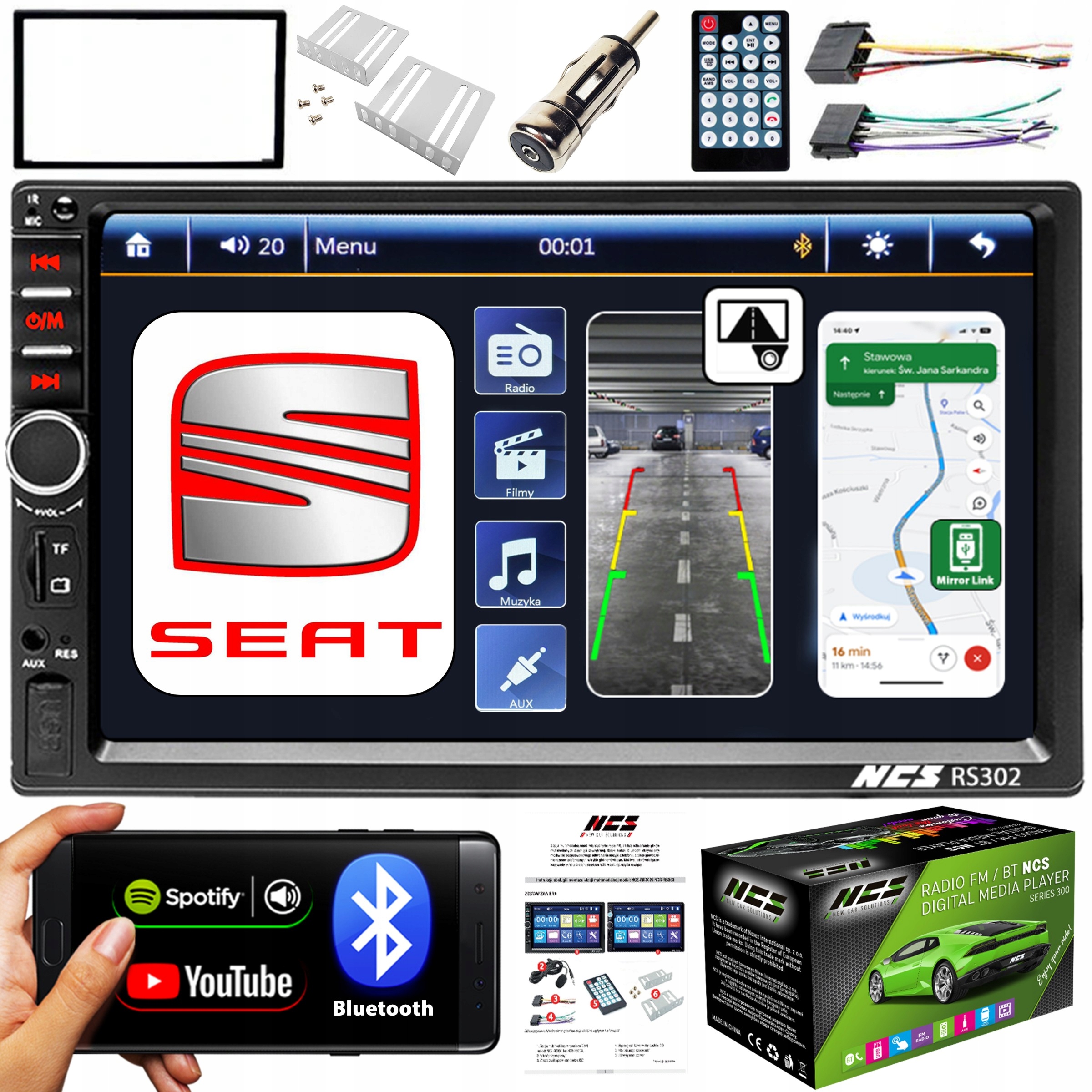 RADIO SAMOCHODOWE EKRAN 7" do SEAT LEON 1999- 2005