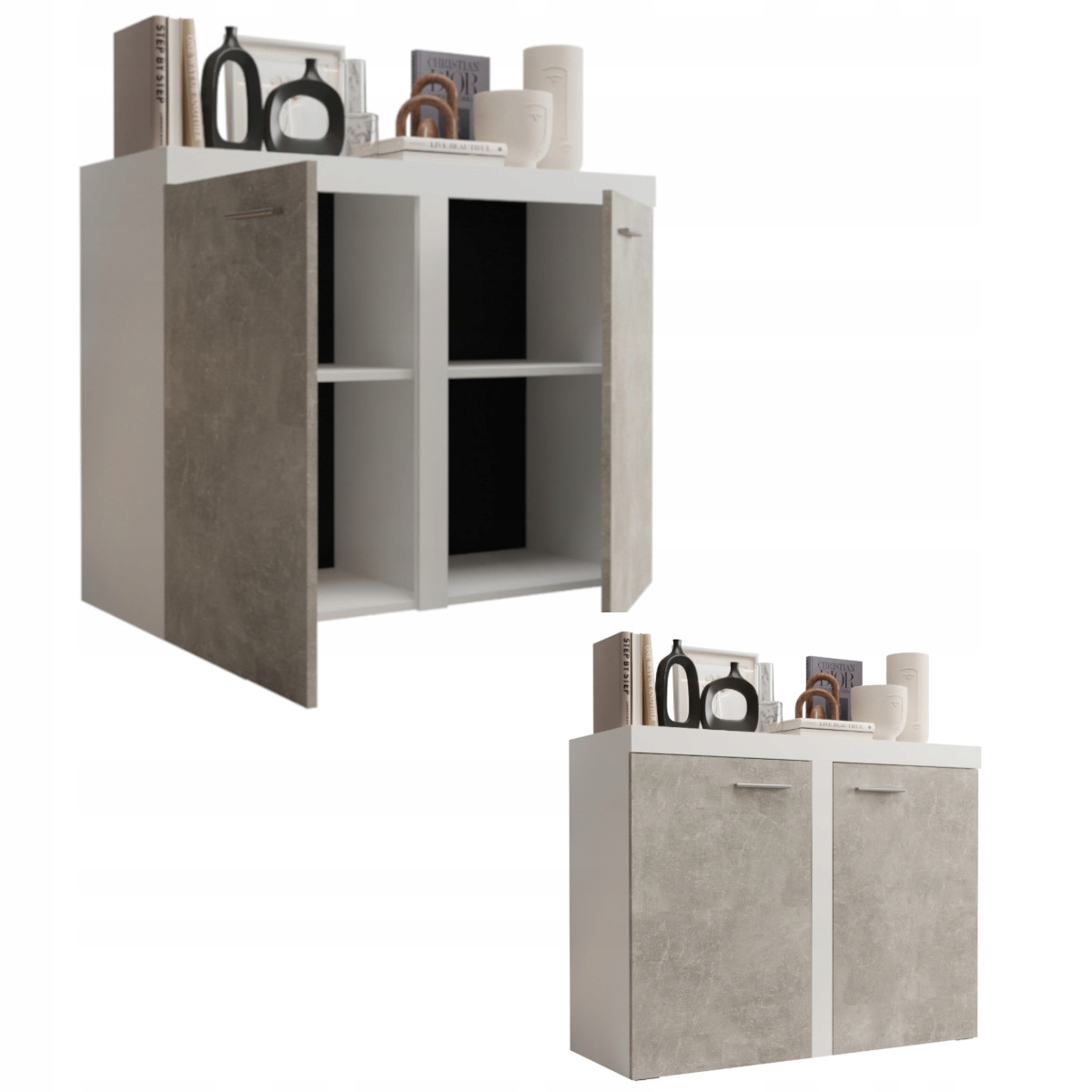 Komoda 2-dveřová Obývací pokoj Rtv Beton 97 cm LRXK6 Klasický regál Skříňka O-sofa