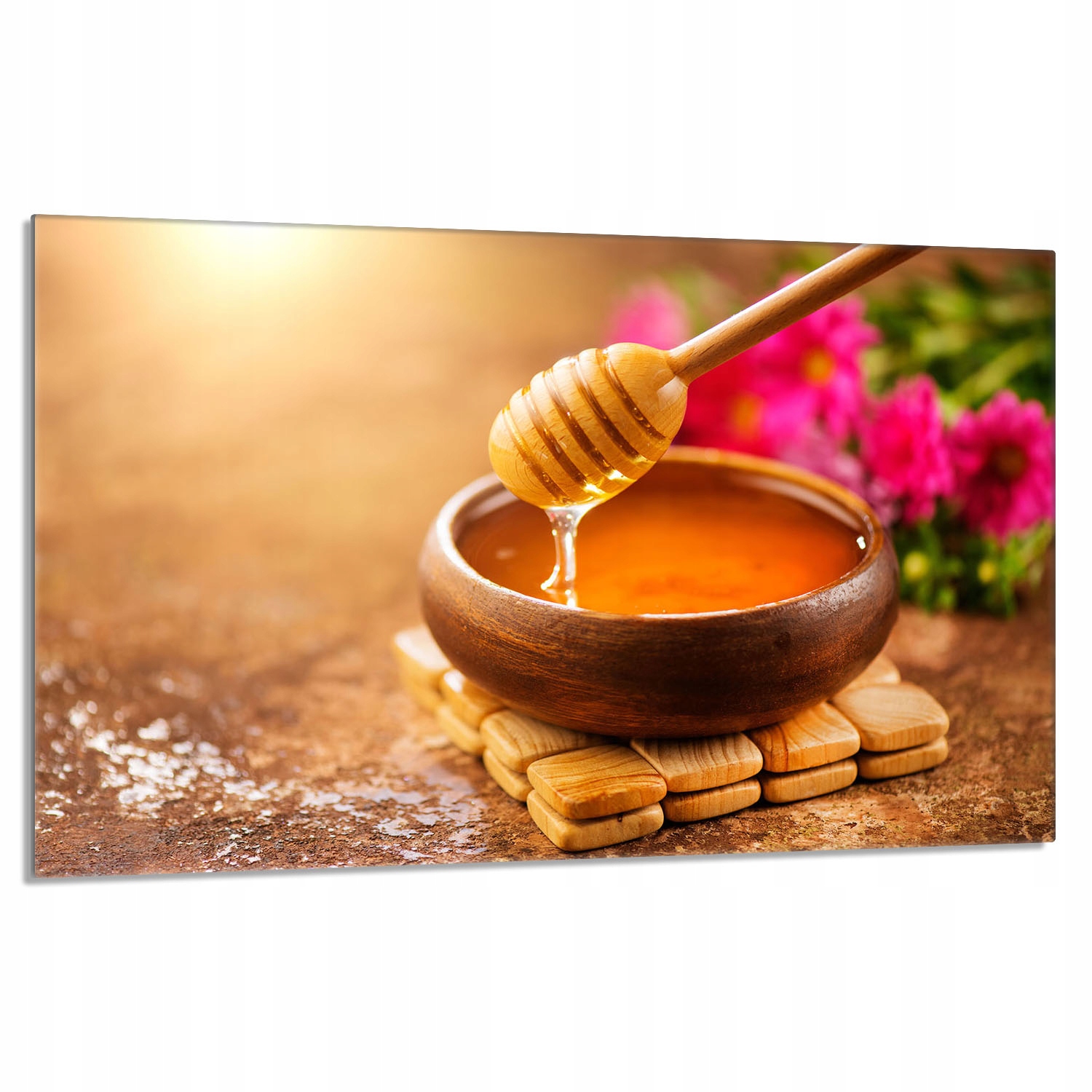 Skleněná ochranná deska na sporák 80x52 Med do kuchyně