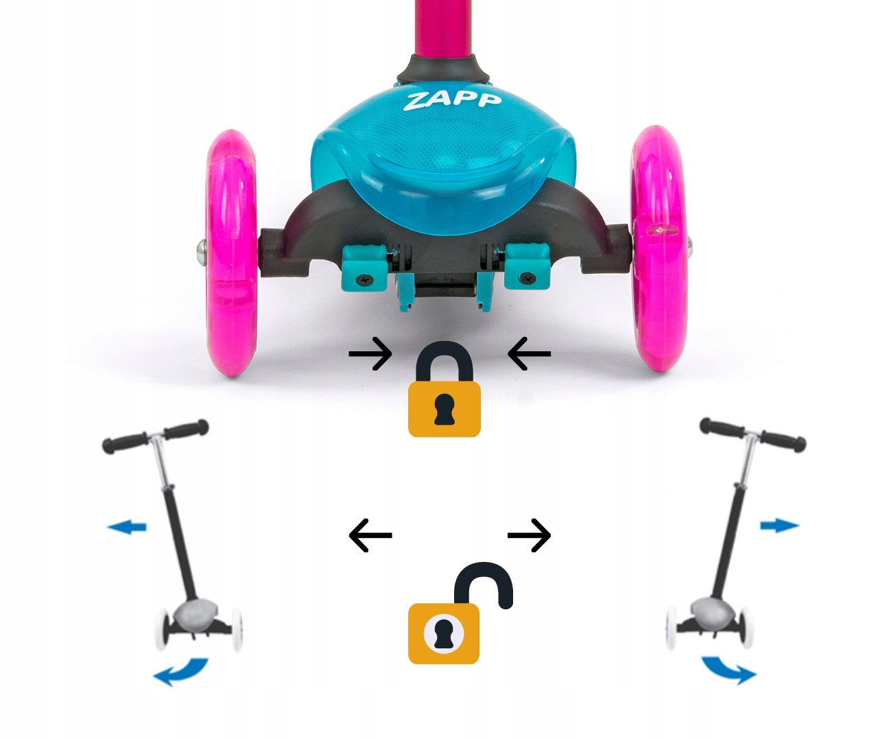LEKKA ZWROTNA HULAJNOGA Milly Mally ZAPP KÓŁKA LED Rodzaj trójkołowa