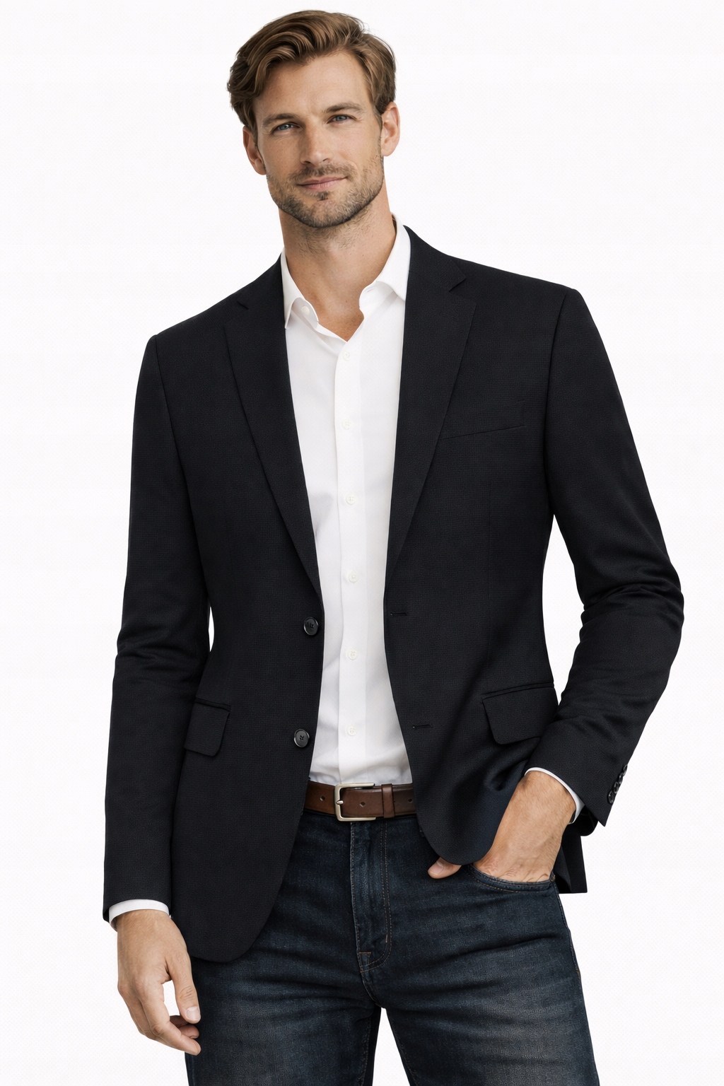Sako 24401 Black slim fit, černá, ležérní, elegantní