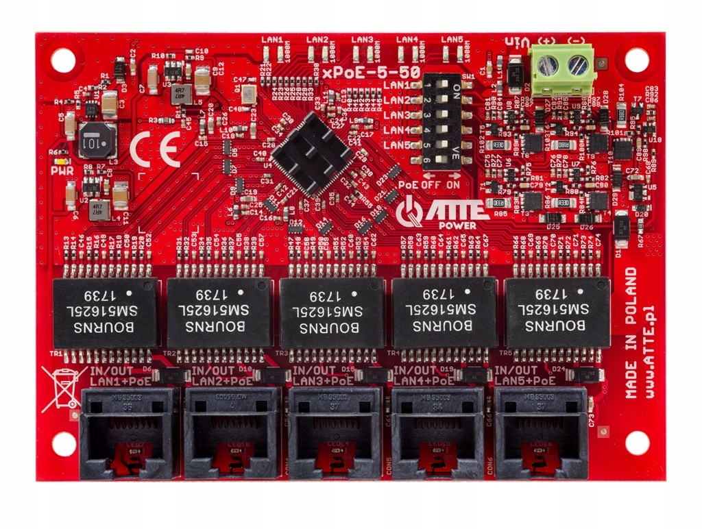 5-portový gigabitový prepínač PoE xPoE-5-50-OF Atte