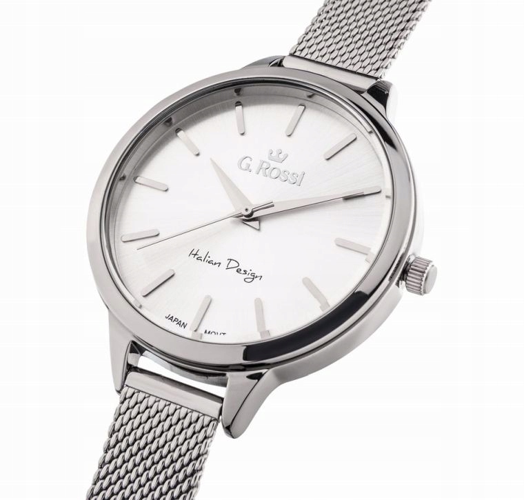 

Srebrny Zegarek Damski G.rossi G.R10296B Mesh