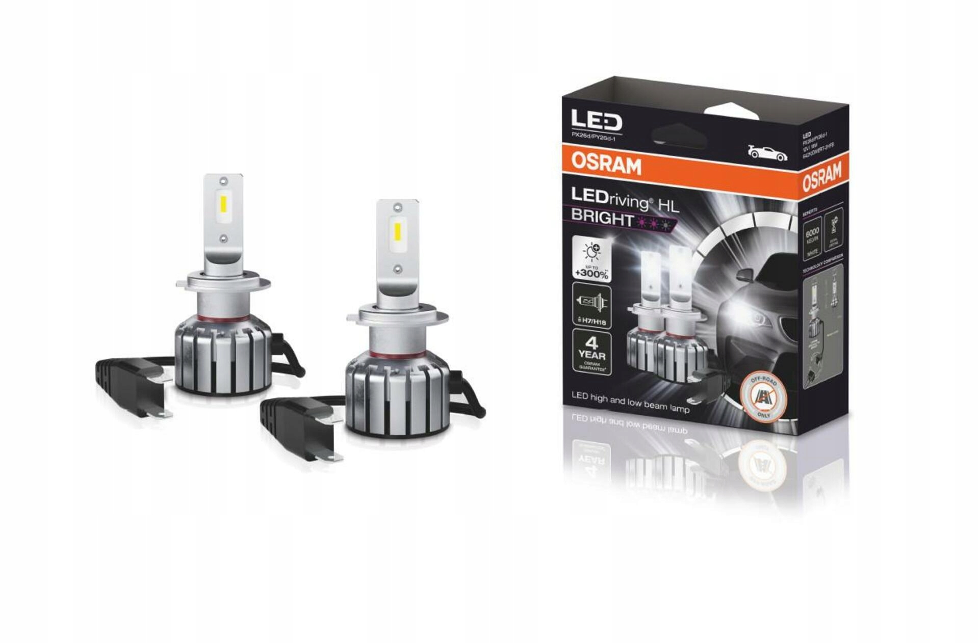 Osram LEDriving Hl Bright H7/H18 12V 19W PX26d/PY26d-1 6000K White 2ks 6421