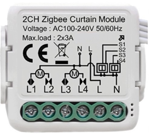Mini Ovladač Rolet Markýzových Žaluzií 2-KANÁLOVÝ Tuya Zigbee