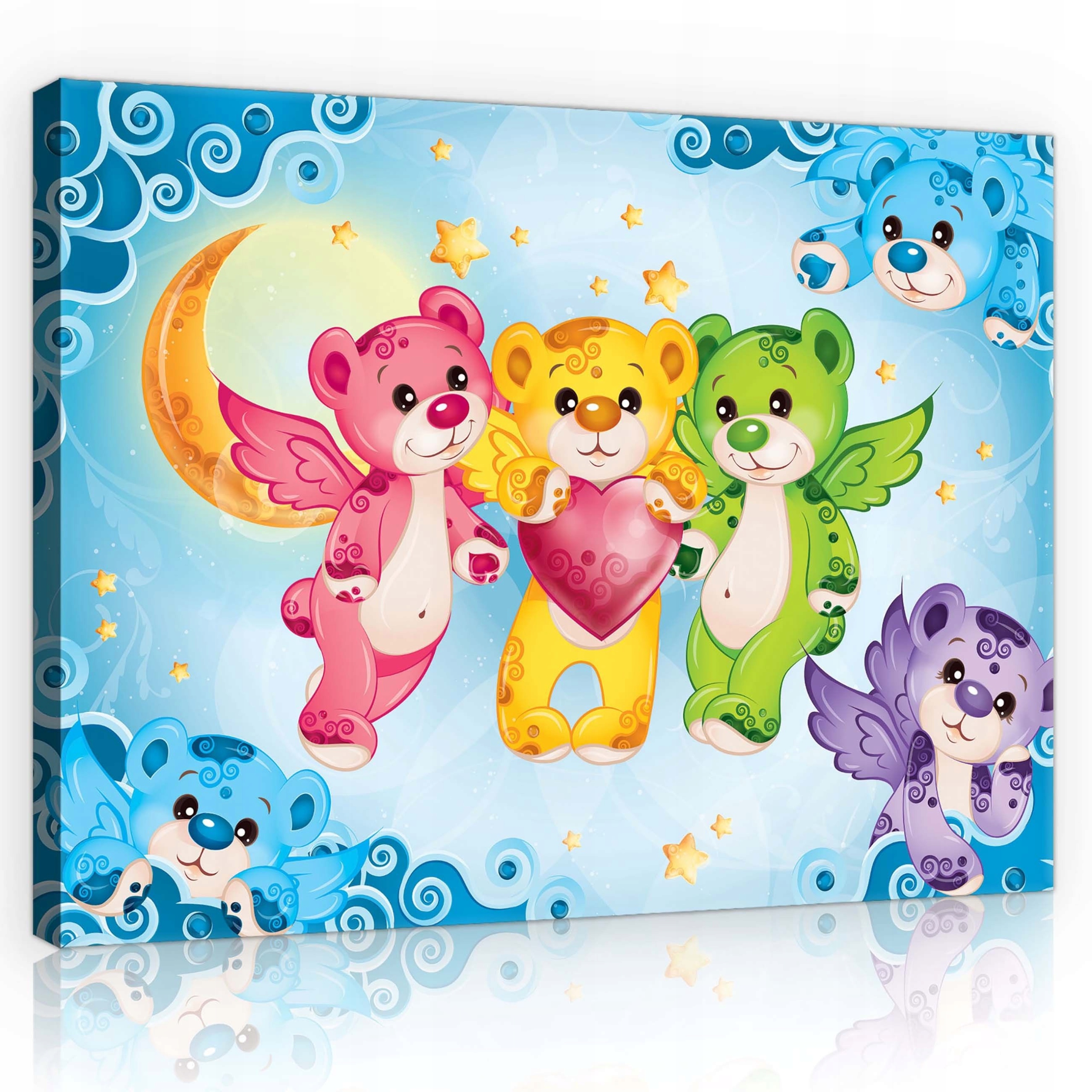 Obraz 100x75 Srdíčkové medvídky Objekt růžové srdce ideální do pokoje