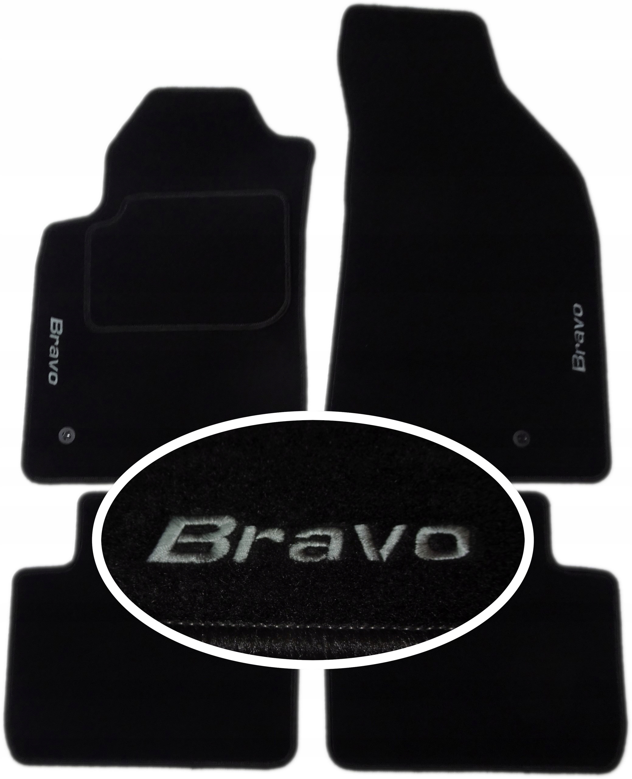 Fiat Bravo 2006-2015г. коврики CLASSIC + вышивка CH2