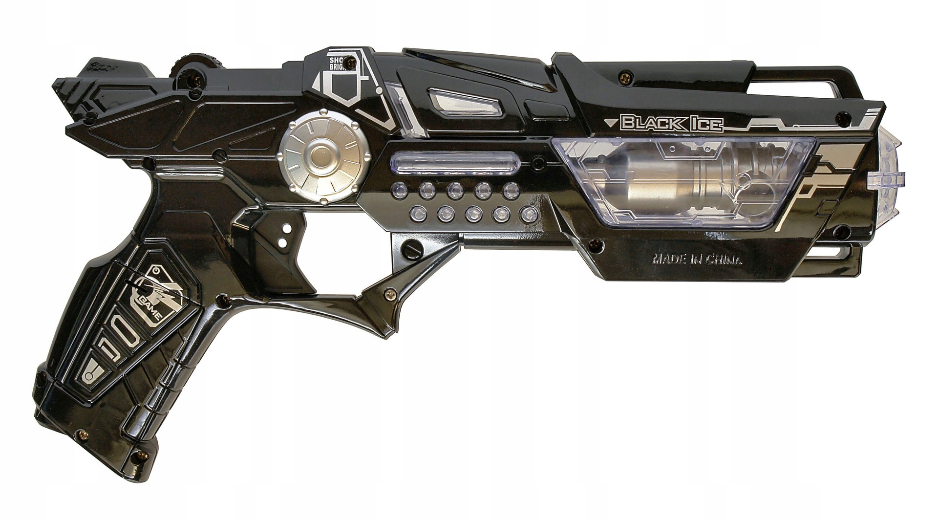 Pistolet Black Ice na baterie dźwięk efekt Rodzaj pistolety