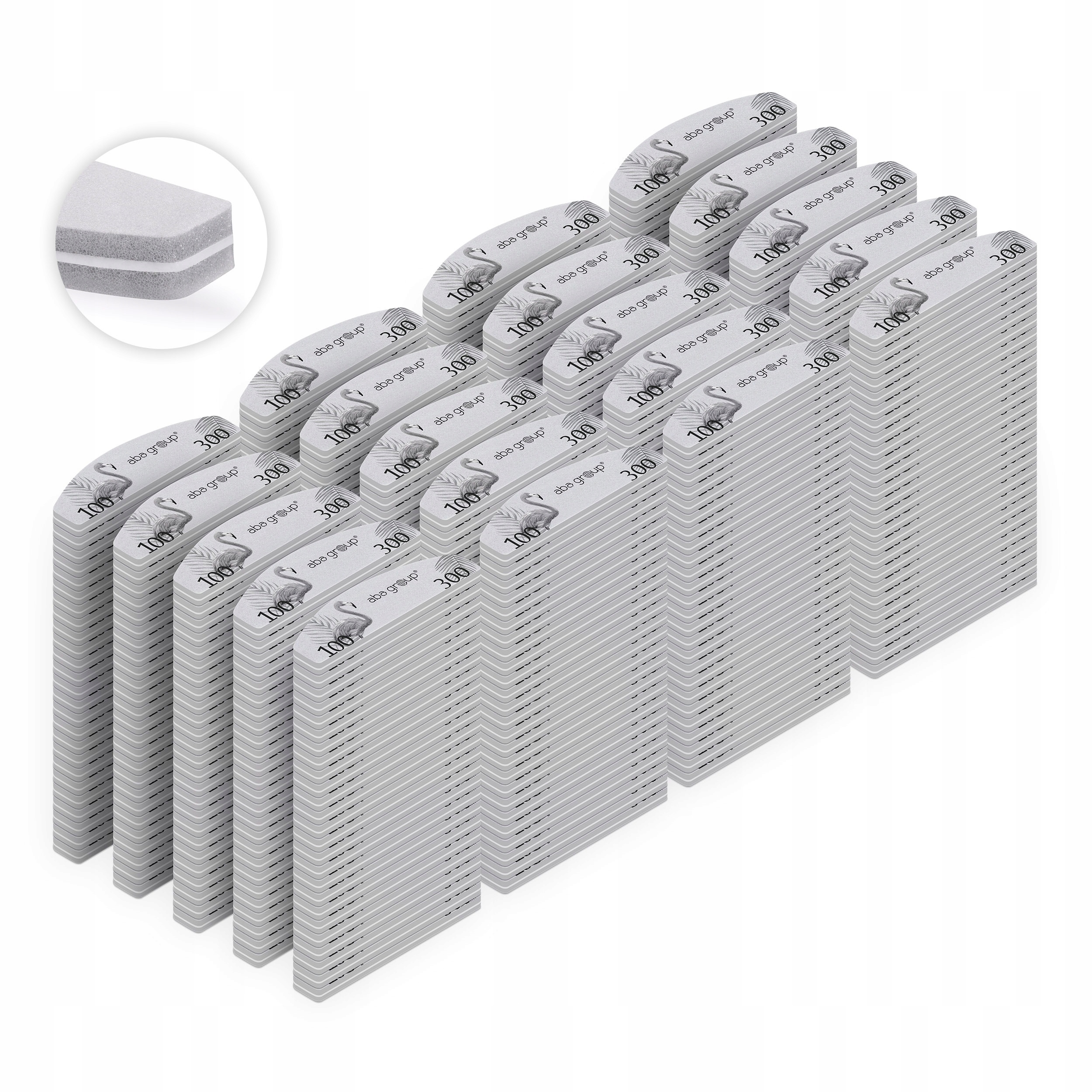 Mini leštička na nehty Sweet Půlměsíc Loďka 100/300 500ks Aba Group