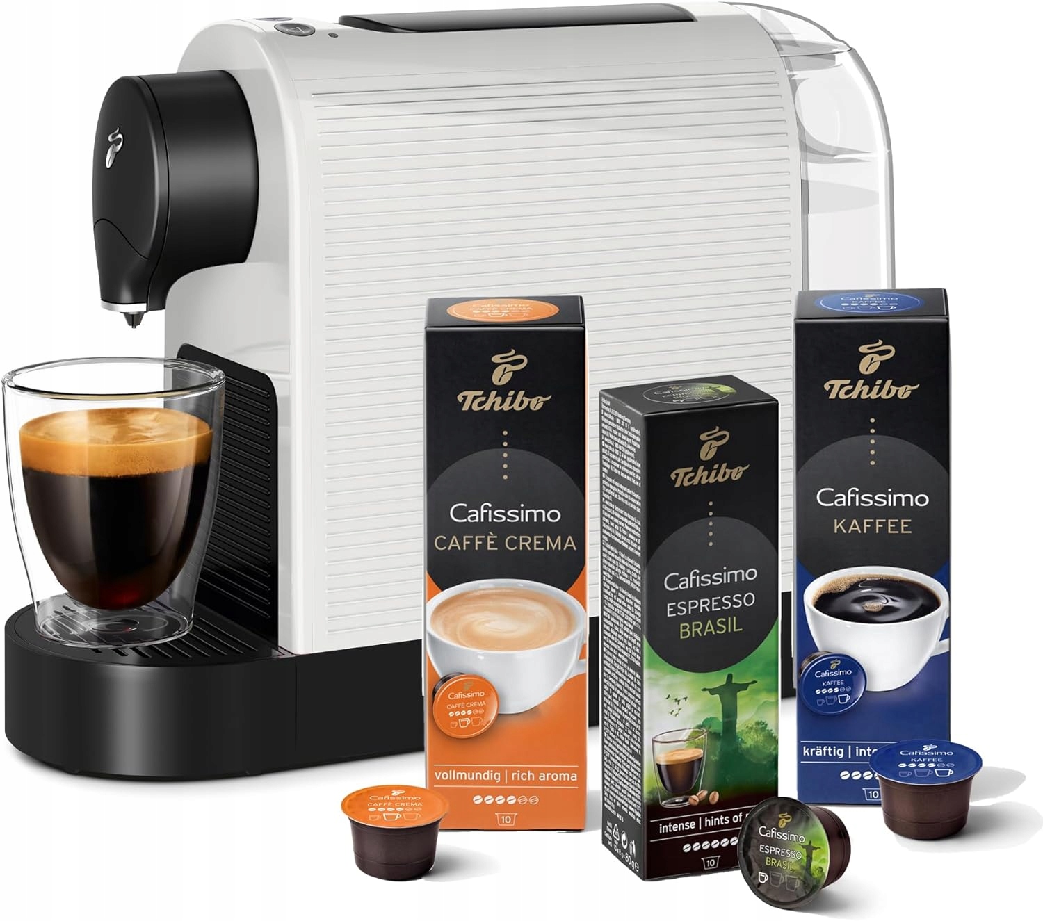 Kávovar Na Kapsuly Tchibo Cafissimo Pure Plus 15 Bar Biely 30 Kapsúl