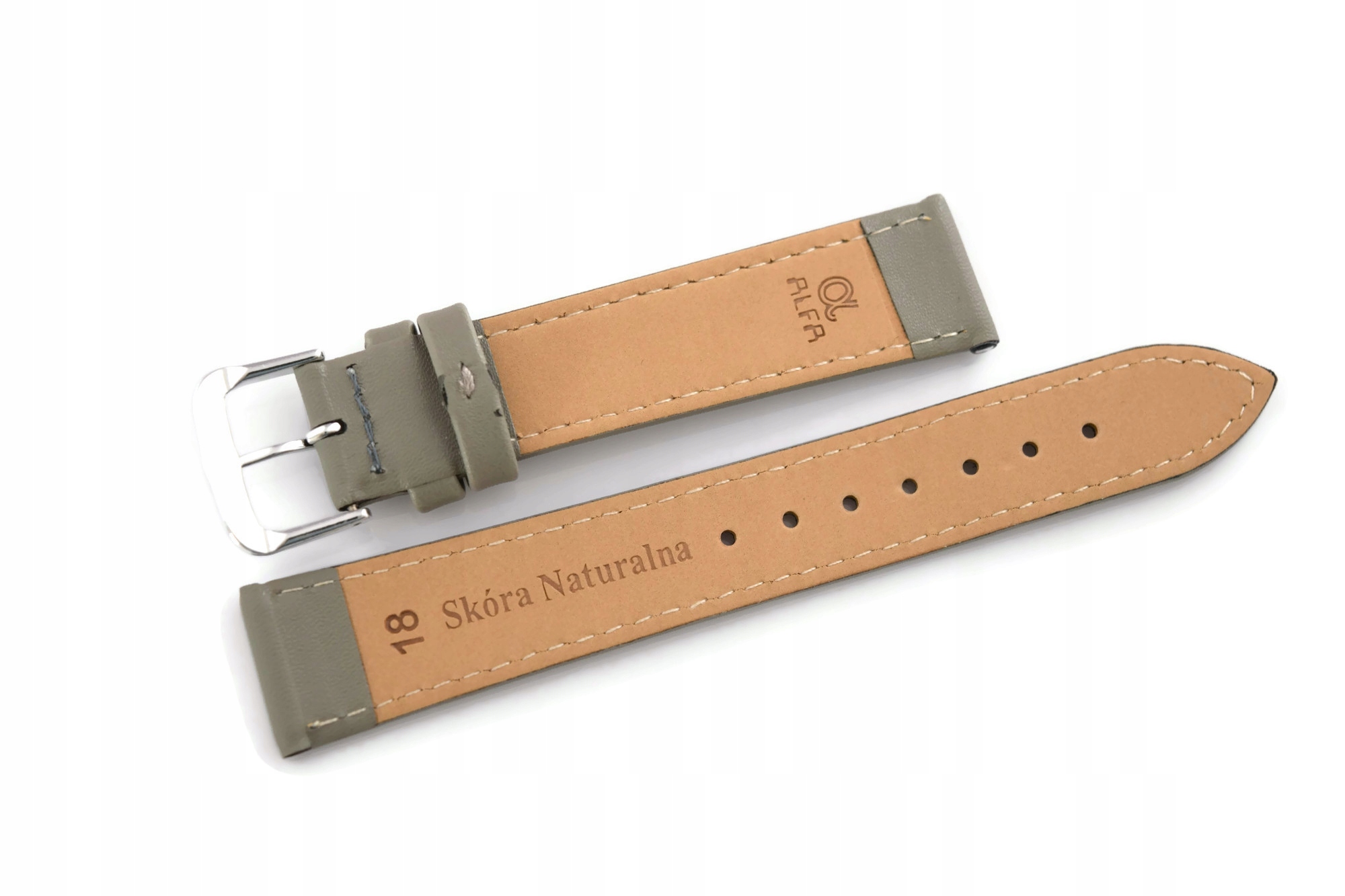 PASEK DO ZEGARKA ALFA SZARY GŁADKI 16MM Kod producenta r-1913sz