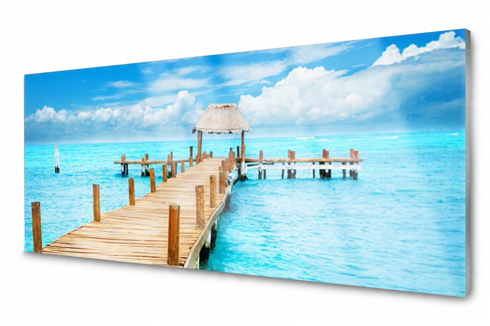 

Panel szklany do kuchni Most Morze 125x50