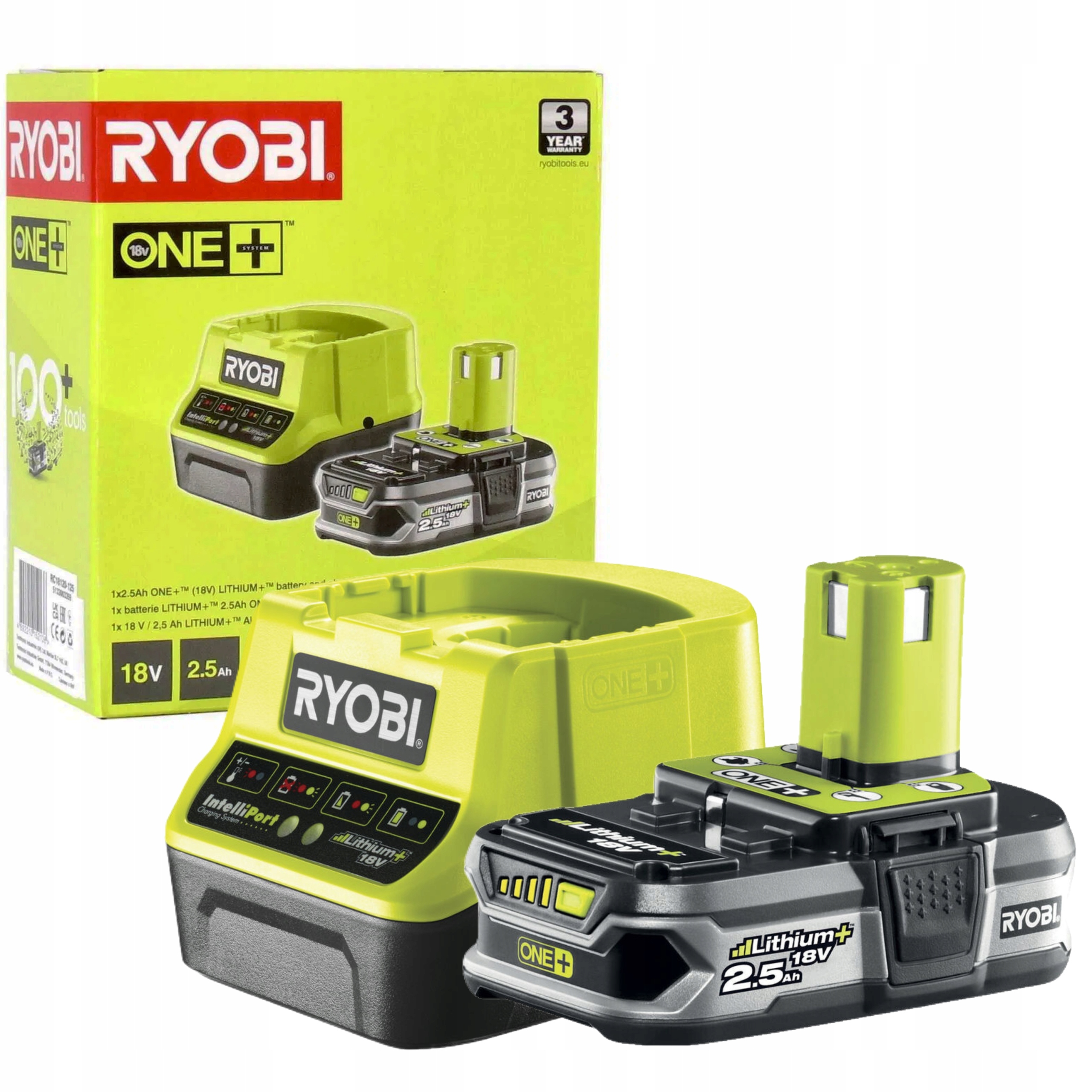 Ryobi Akumulátor 18V 2,5Ah Nabíječka 2A 75min System One+ RC18120-125