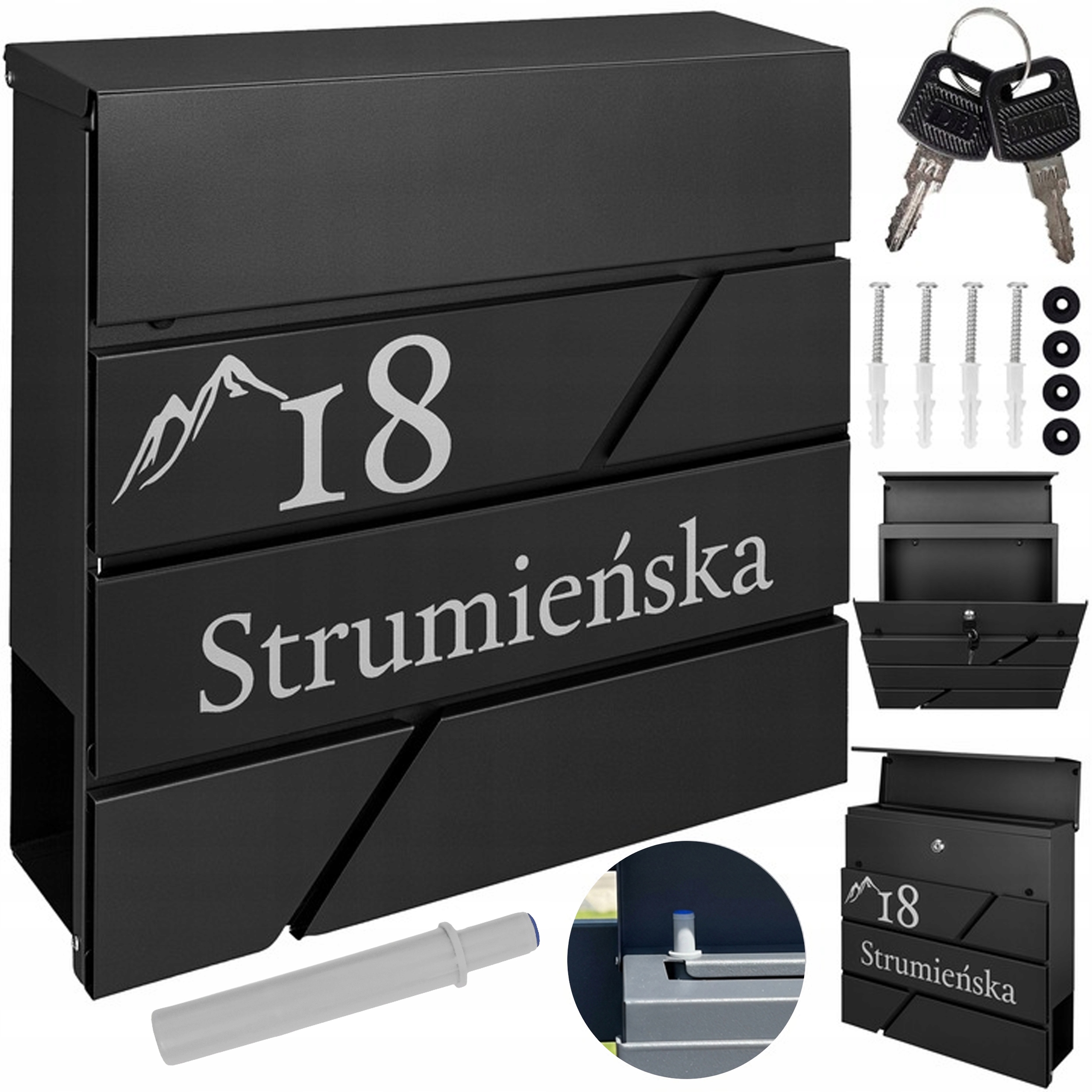 Černá Poštovní Schránka Modern Vzor Nápis