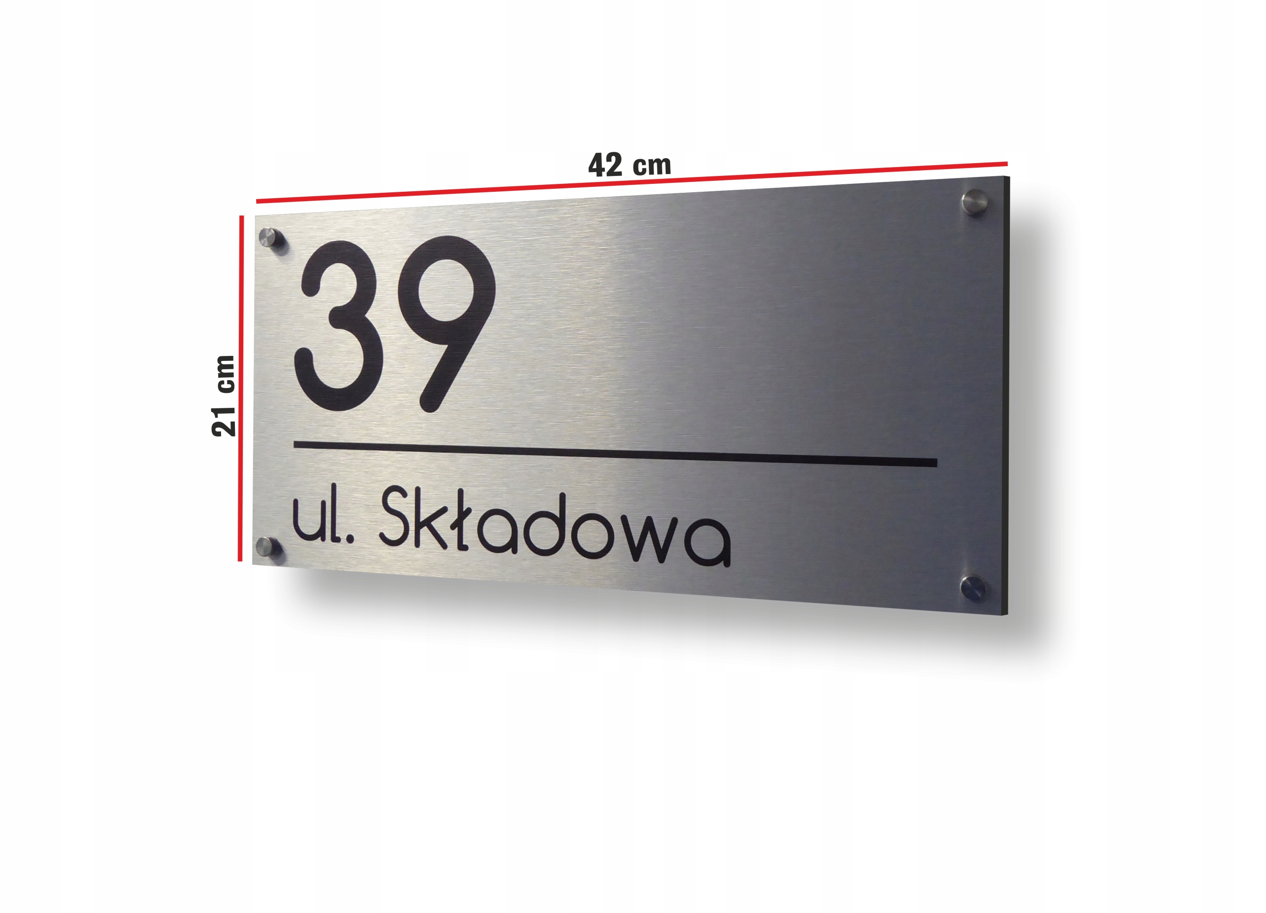 Tabliczka ADRESOWA ALUMINIOWA Numer domu DYSTANSE Kod producenta TAB-42-DYS