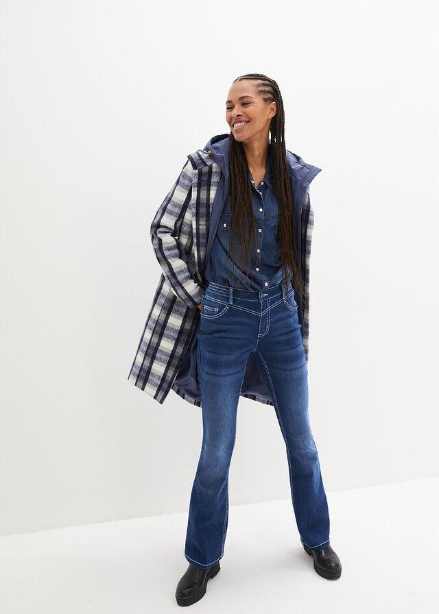 DŻINSY OCIEPLANE ZE STRETCHEM NA MIĘKKIEJ PODSZEWCE BOOTCUT 46 Rozmiar 46