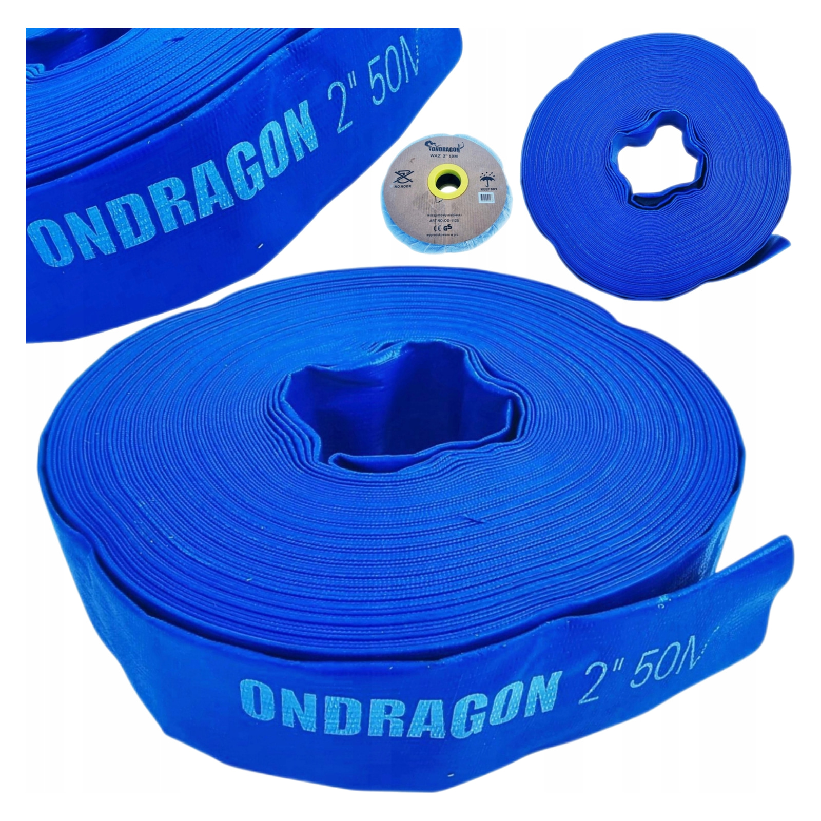 Ondragon 337 pogumovaná požární hadice 2 coule 50 m pro čerpadla 8 bar