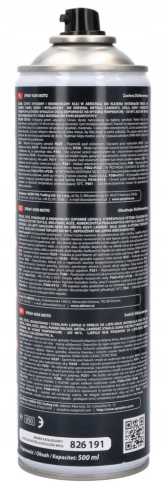 SPRAY MOTO KLEJ TAPICERSKI DO PODSUFITKI DO 90°C Marka Spray-kon