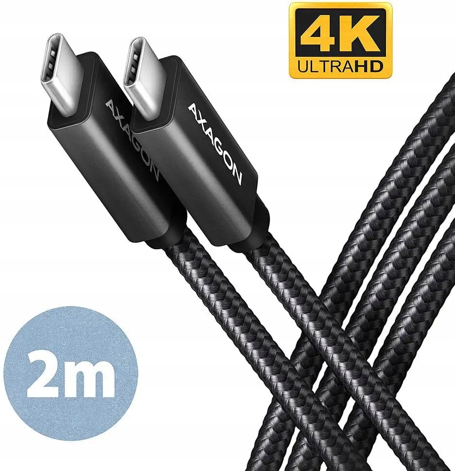 Kabel USB-C - USB-C 3.2 2m M-M Axagon oplot 100W Stan opakowania oryginalne