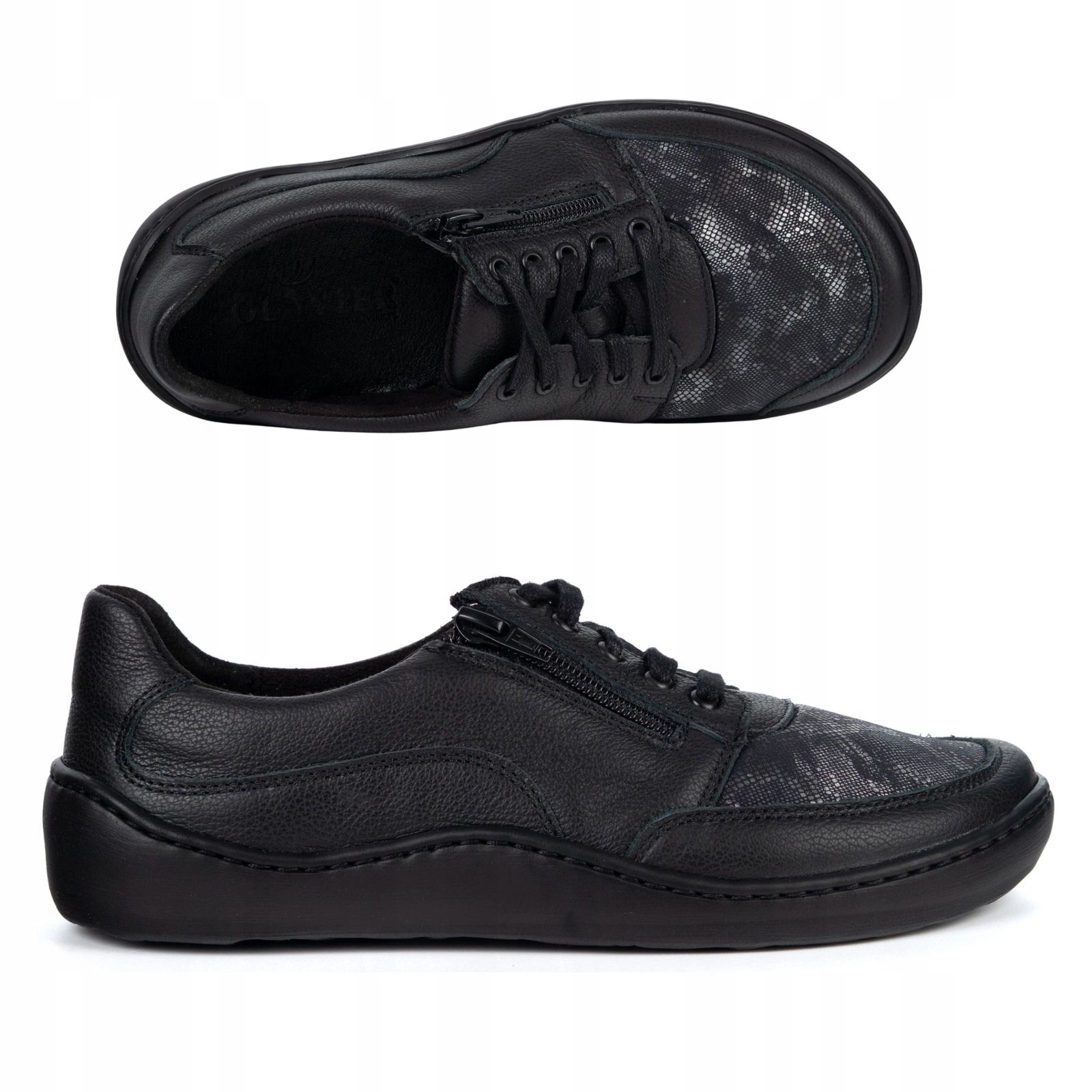 Dámské kožené polobotky Olivier 0793W pro citlivé nohy černé, velikost 39