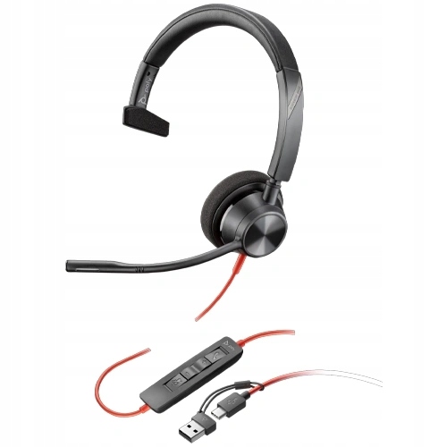 Kabelová Sluchátka S Mikrofonem Hp Poly Blackwire 3310 Usb-c/a