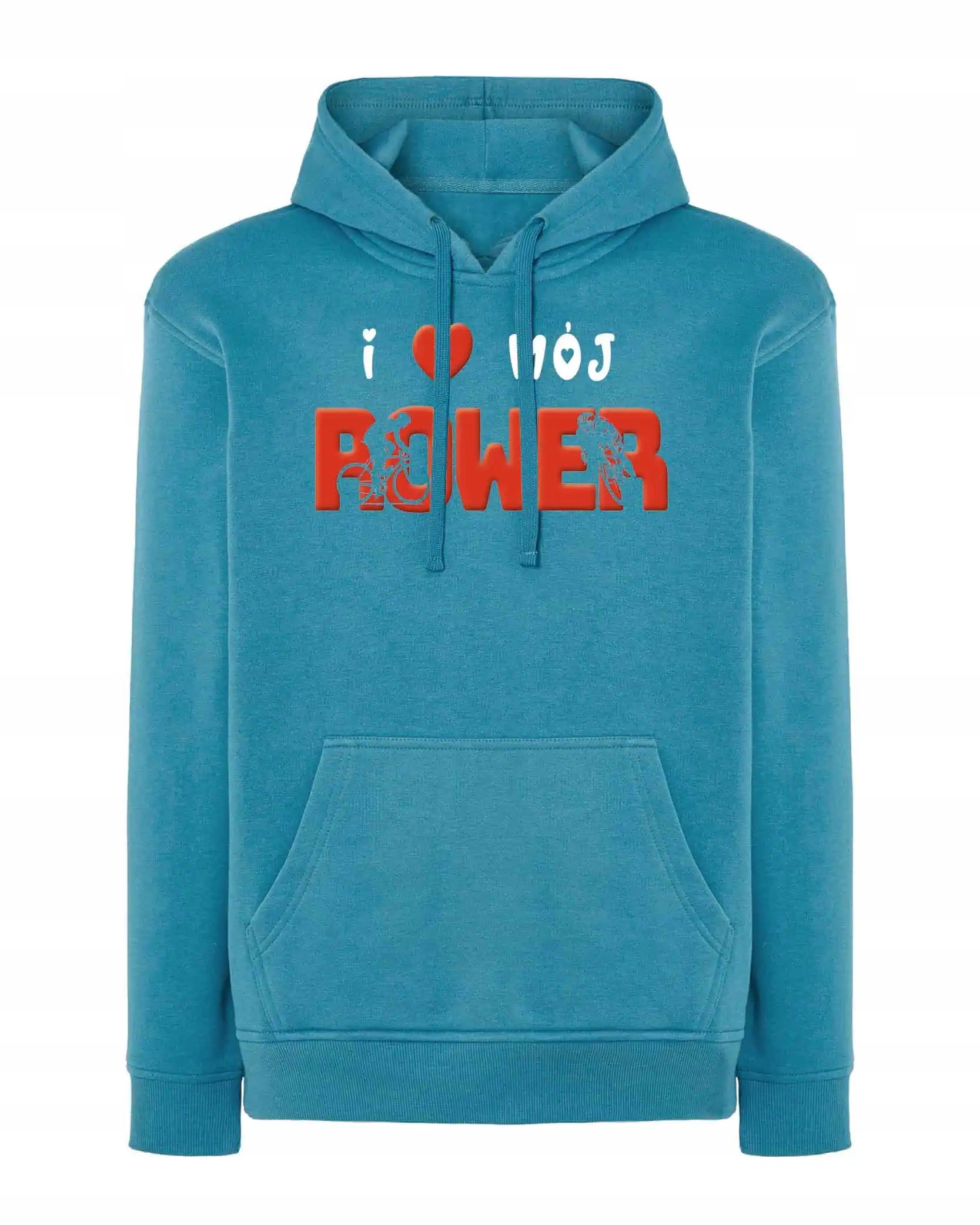 Mikina Miluji své cyklistické kolo s potiskem Modrá L