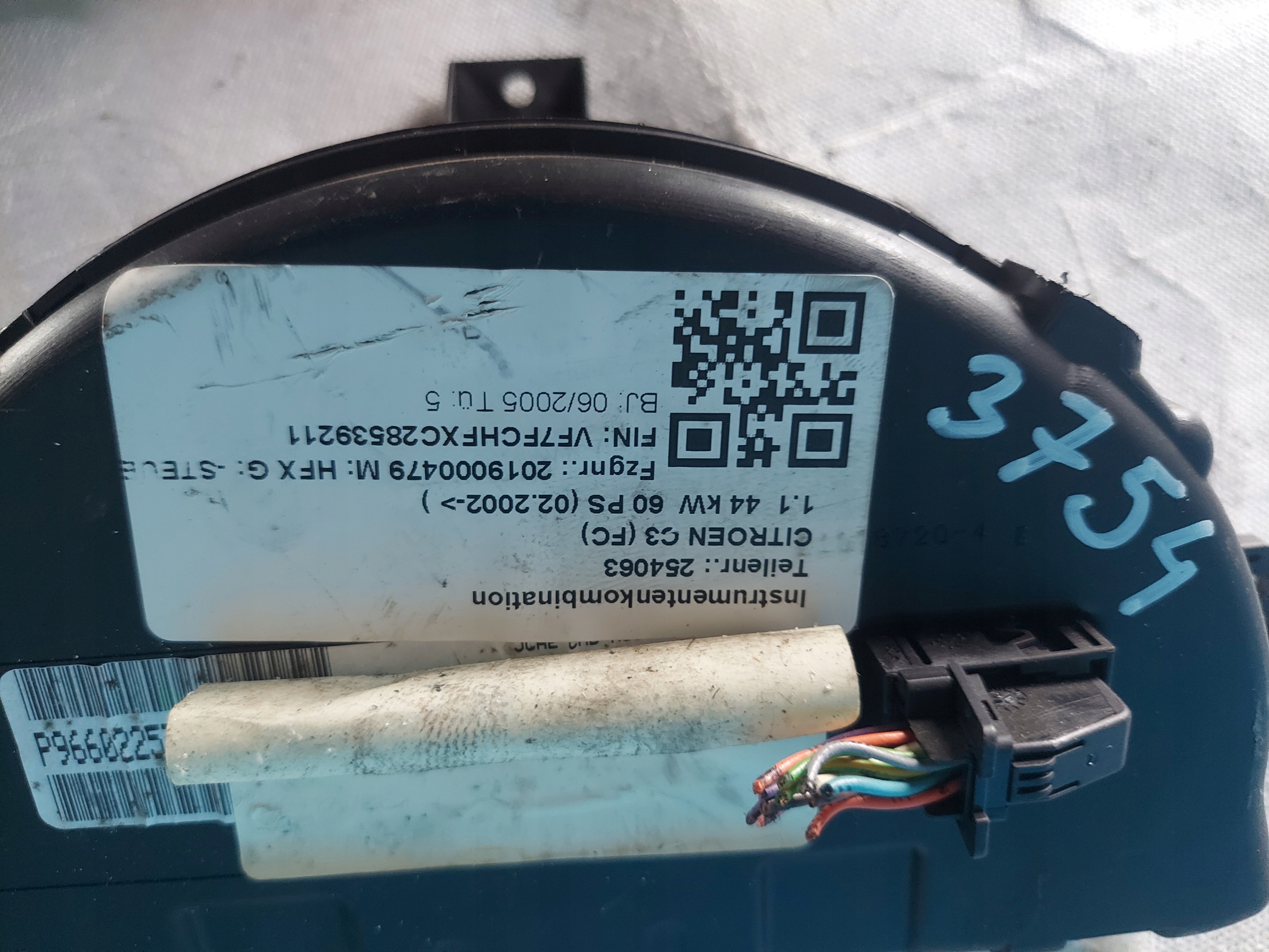 dials clock CITROEN C3 1.1 B P9660225780