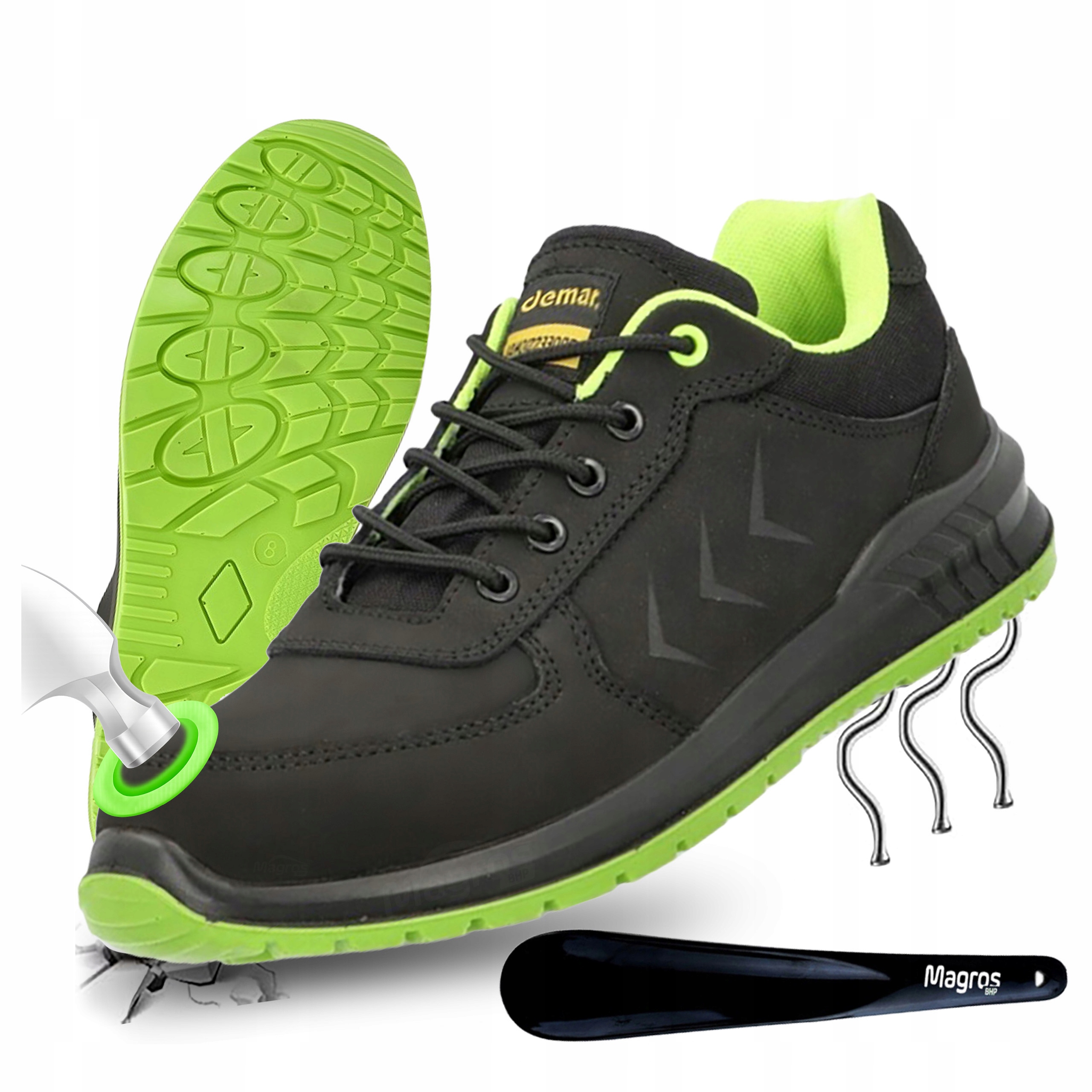 Buty Robocze Męskie Sportowe z Blachą Bhp Polskie Demar 9-087 6370 S3 Fo 45